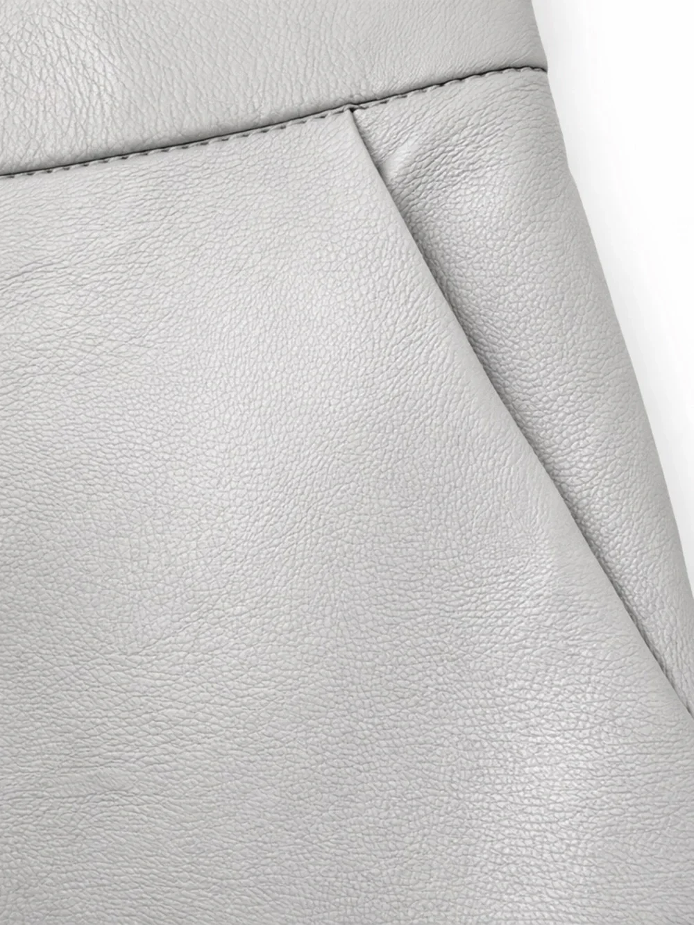 Stella McCartney Vegan Leather Midi Skirt Front Slit Taupe Minimalist Luxury SzM - Picture 7 of 12
